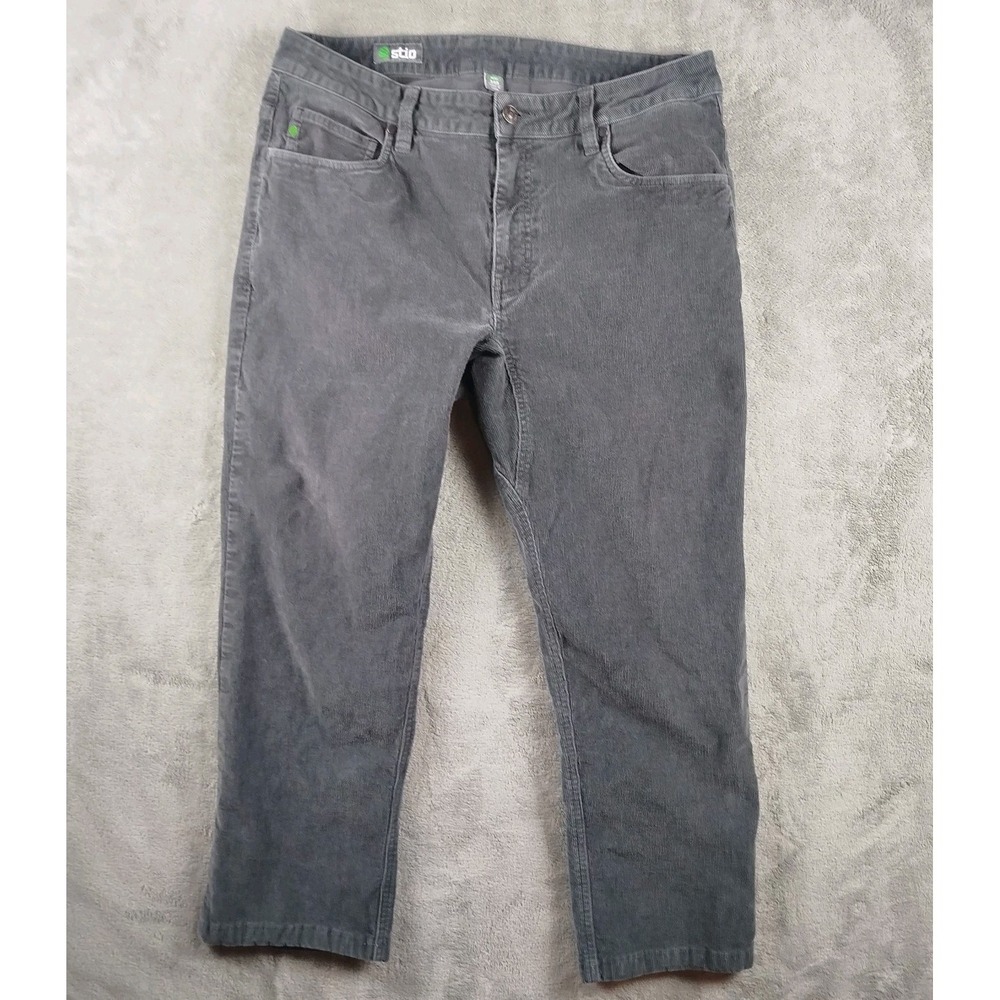 Stio Rivet Cord Corduroy Pants Mens 34x33 Gray Organic‎ Cotton Gusset Chino
